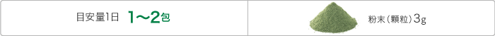 安量1日：1～2包目　粉末（顆粒）3g