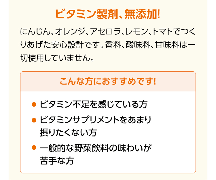 ビタミン製剤、無添加！