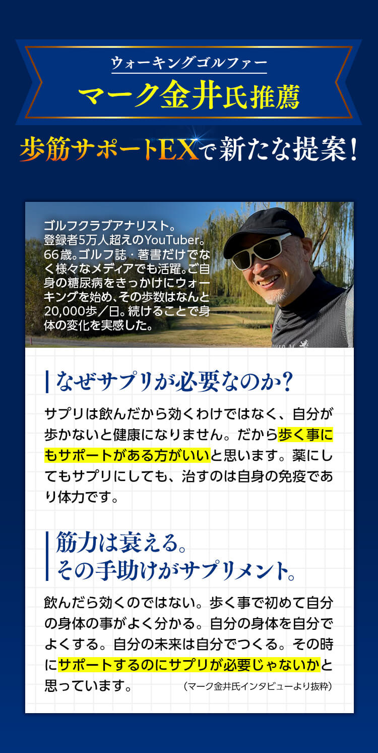 マーク金井氏推薦 歩筋サポートEXで新たな提案！