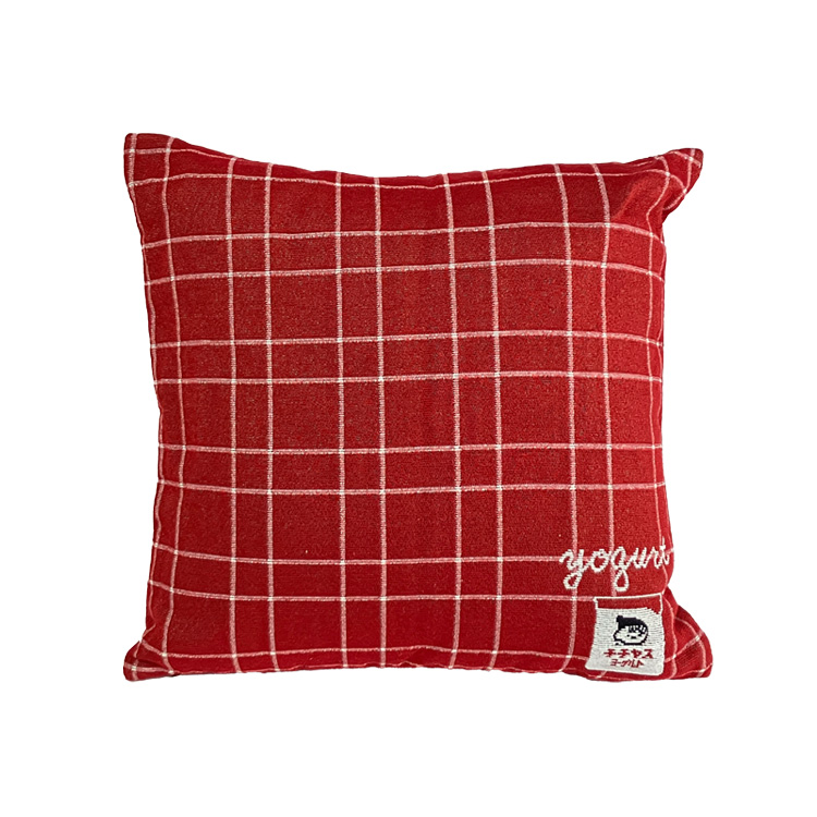 チー坊クッションカバー(赤チェック) 赤チェック