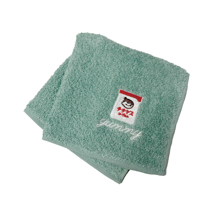 チー坊抗菌タオルハンカチ(ライトグリーン)