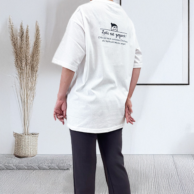 オーバーサイズTシャツホワイト (バックプリント・L) ホワイト L