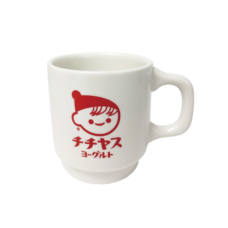 チー坊スタッキングマグ(白×赤) 白×赤