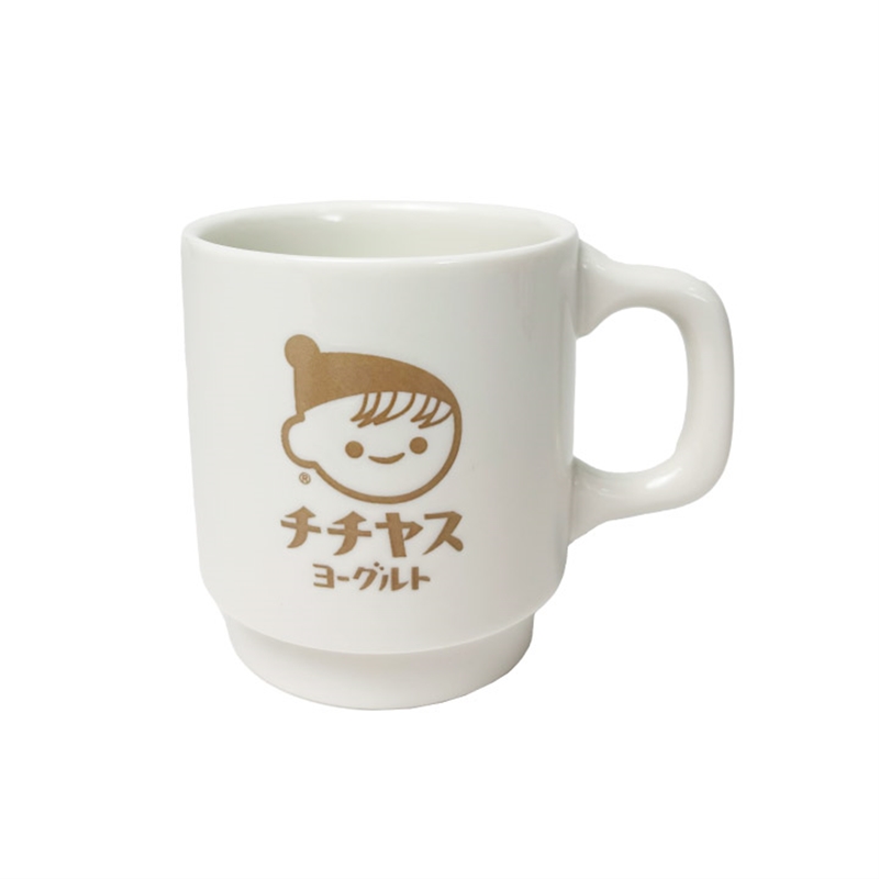 チー坊スタッキングマグ(白×茶) 白×茶