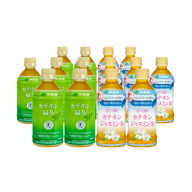カテキン緑茶W・ジャスミン茶 一週間14本セット