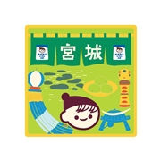 チー坊ご当地ダイカットステッカー（のれん・宮城）