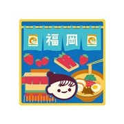 チー坊ご当地ダイカットステッカー（のれん・福岡）