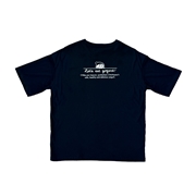 オーバーサイズTシャツブラック　（バックプリント・M）