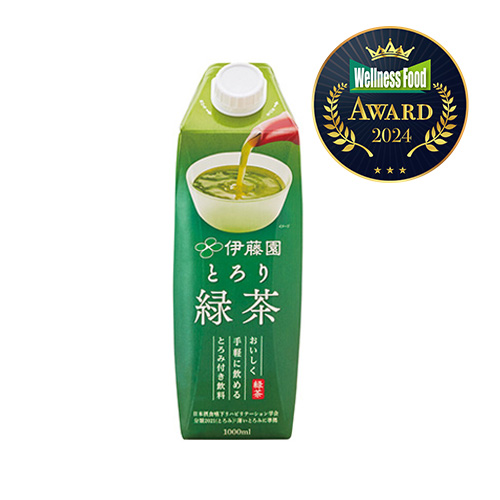 とろり緑茶 紙パック 1000ml 屋根型キャップ付容器　６本入