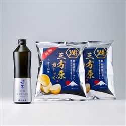 瓶 お～いお茶「KAWANE」と湖池屋「三方原男しゃくポテトチップス」のマリアージュセット