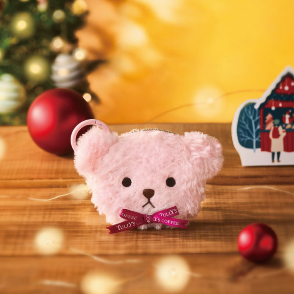 ベアフルフェイスミニミニポーチ（ミルクティー）