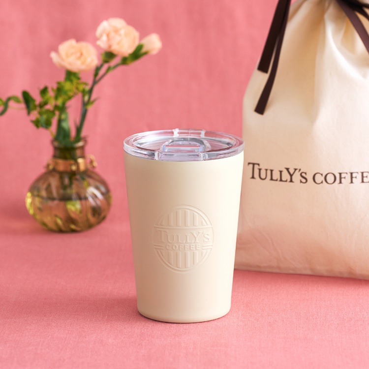 【ギフト】タリーズ ロゴカップタンブラー（ホワイト） & コットンギフトバッグ（L）